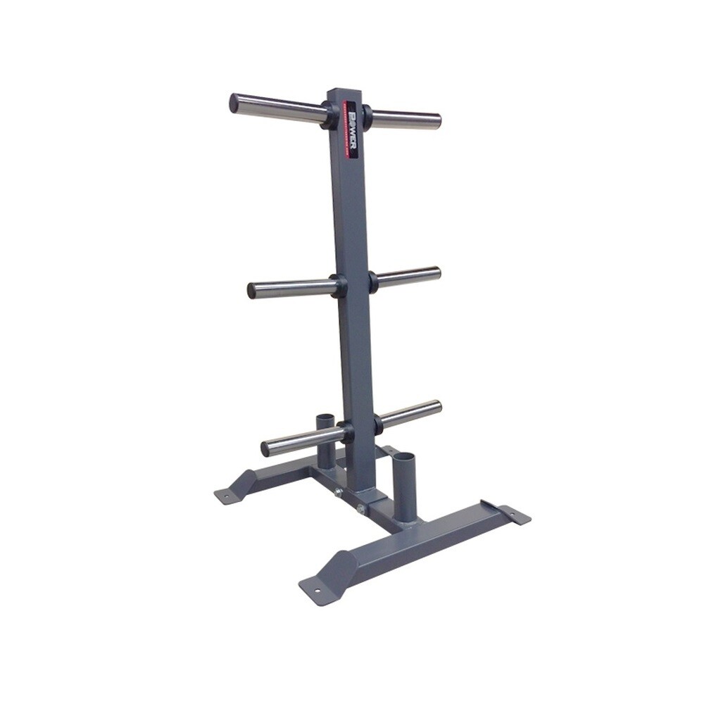 Olympic Plate Tree and Olympic Bar Storage Rack (Black Frame)
