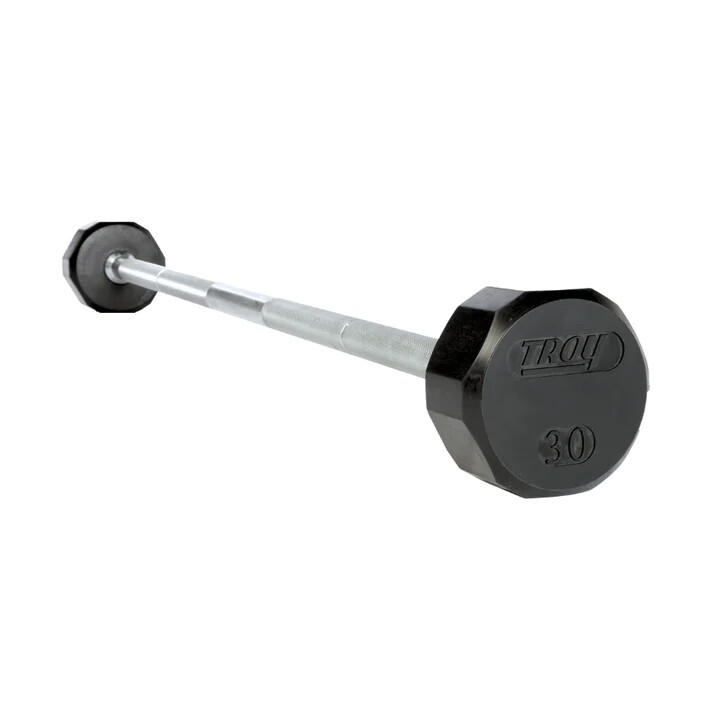 TROY 12-Side Rubber-Encased Solid Straight Barbell Set, 20-110 lbs.