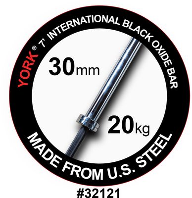 YORK® 7′ Black Oxide International Bar, 30mm