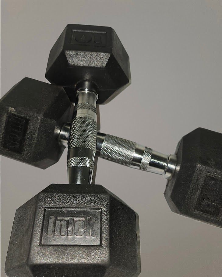 INTEK Strength Premium Rubber Cast Hexagon Dumbbell