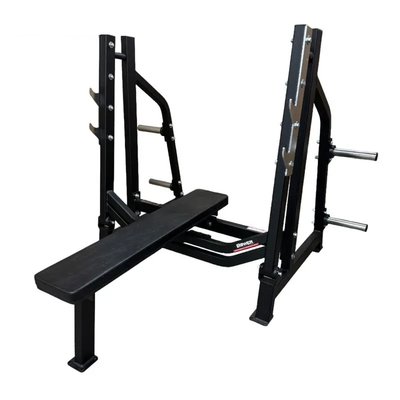 Power Body Olympic Flat Bench with Pivoting Uprights