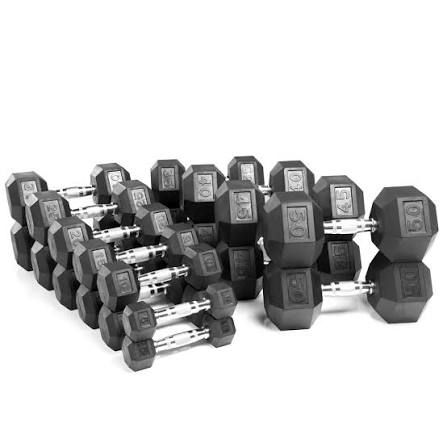YORK® Rubber Hex Dumbbells
