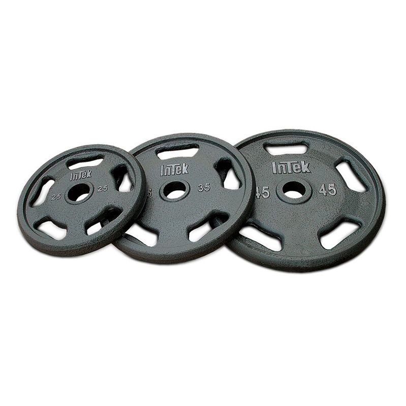 INTEK Strength Gray Cast Steel Olympic Plate Set