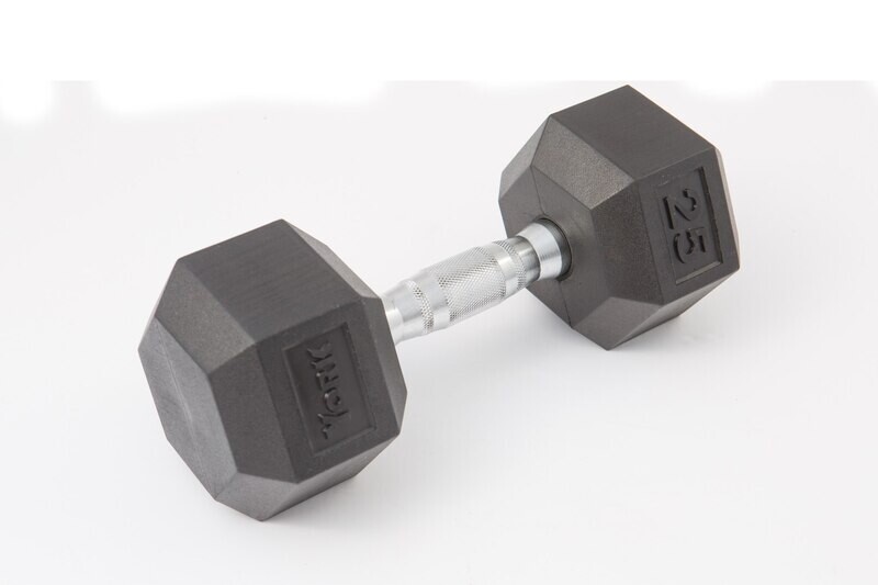 YORK® Commercial Rubber Hex Dumbbells