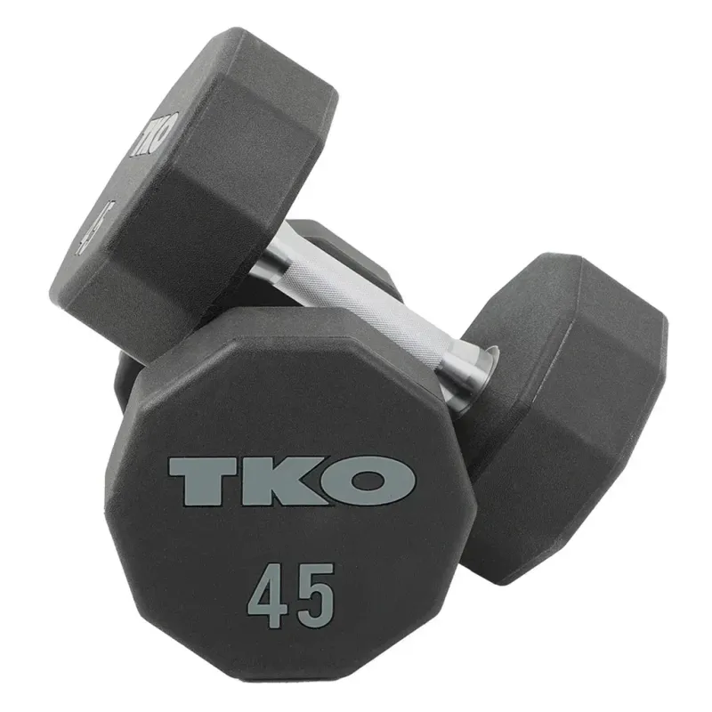 TKO 10-Sided Urethane Dumbbell Set (5–100 lbs, Lightly Used Demo)
