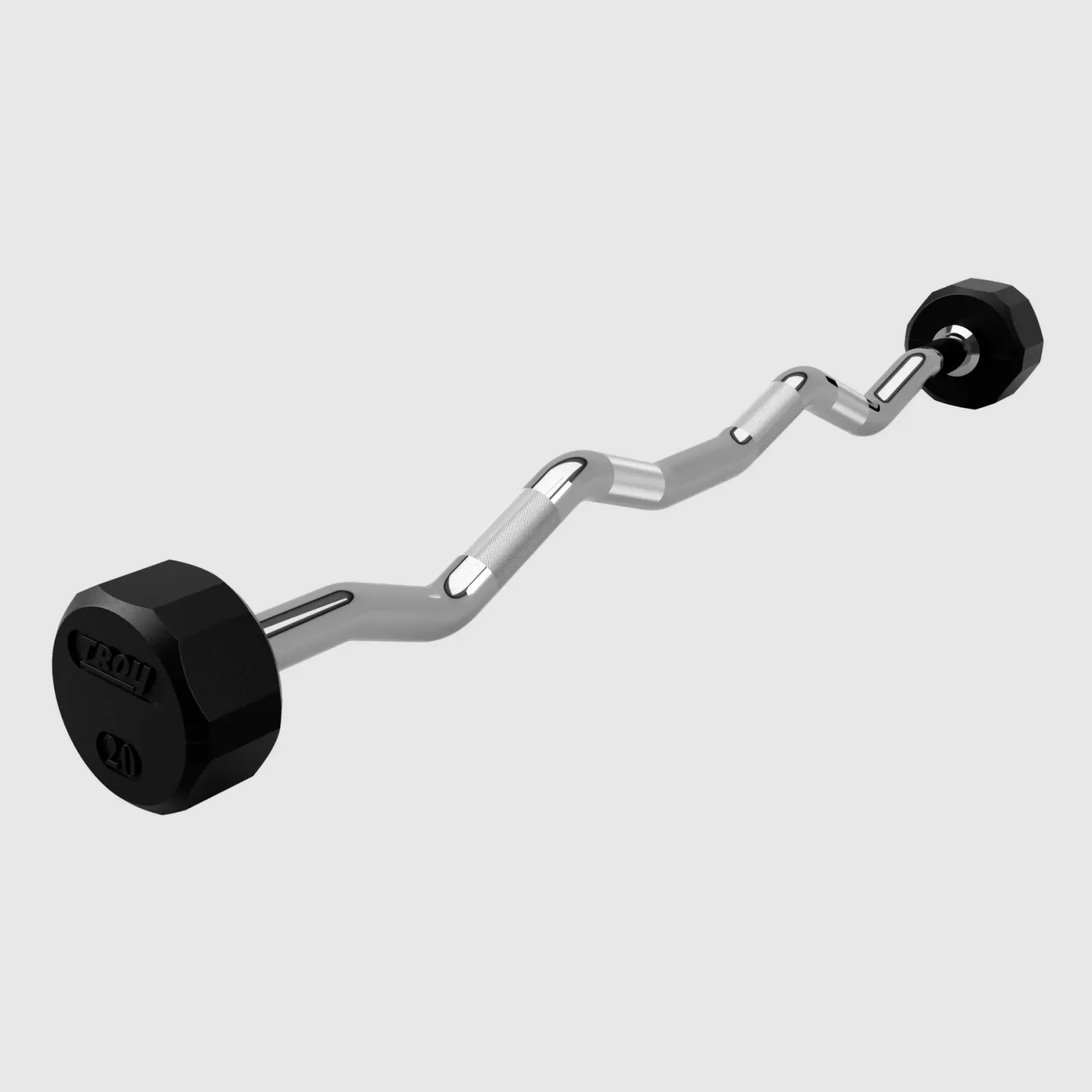 Troy 12-Sided Rubber EZ Curl Barbell