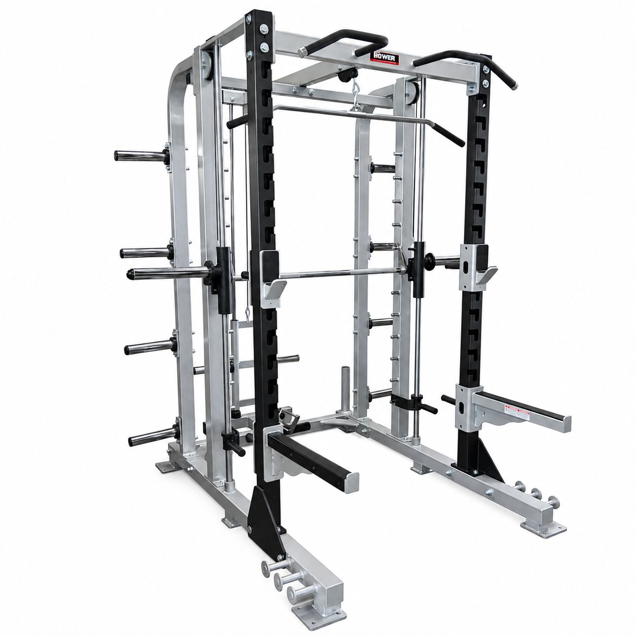 Power Body CORE ELITE Smith Machine Half Rack with Plate Load Lat/Low Row