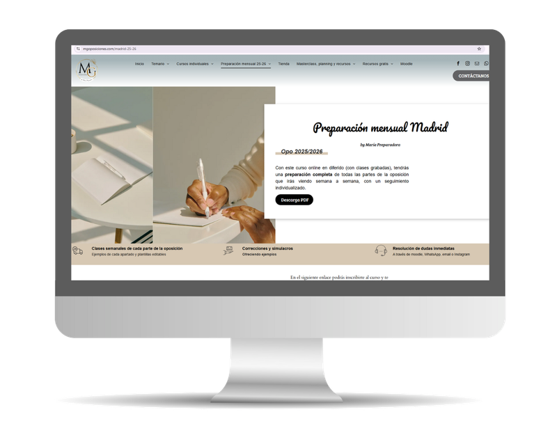 Matrícula preparación 26-28 Madrid