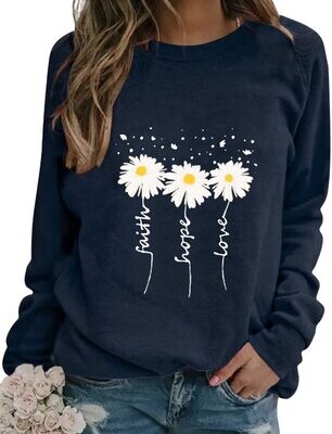 Graphic sweatshirt with daisy