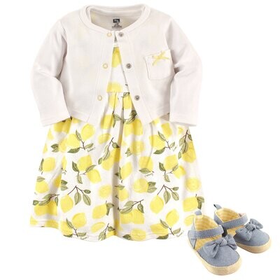 Dress with cardigan and shoes set
