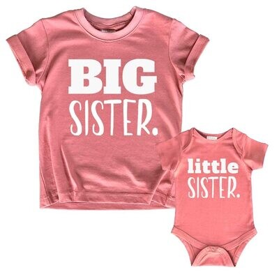 Baby t-shirt big sister and newborn set