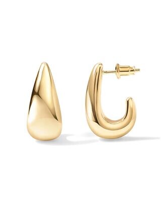 Gold dome hoop earrings