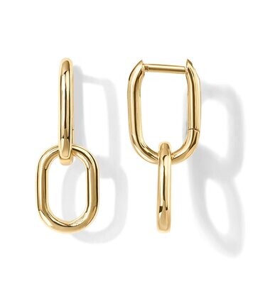 Clip link chain dangle earrings