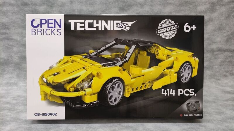 Open Bricks - 0902 - Sports Car Yellow Open Bricks - 0902 - Sports Car Yellow
