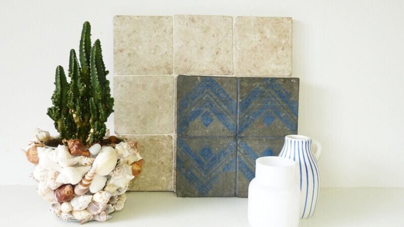 Burnt Earth  - Chevron Square - Bleu