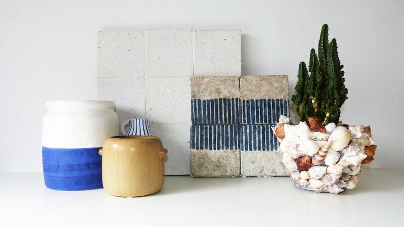 Carton - Demi Rayures - Bleu