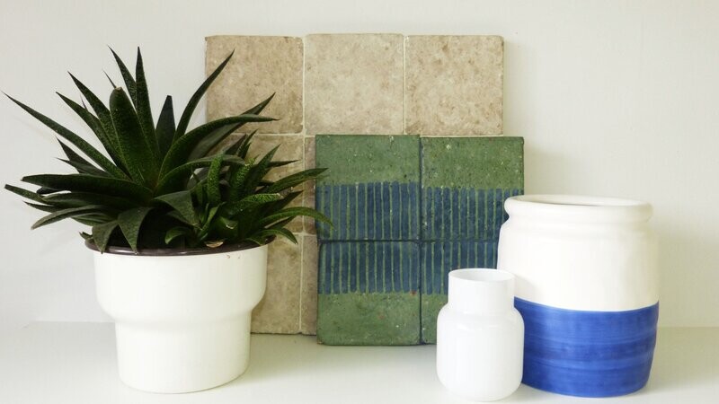 Tall Grass green - Demi Rayure - Bleu