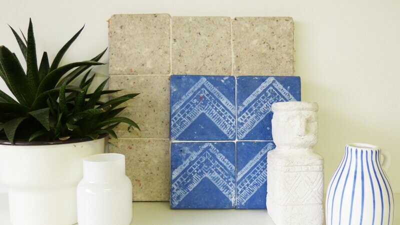 Ancestral  Blue -  Chevron - Blanc