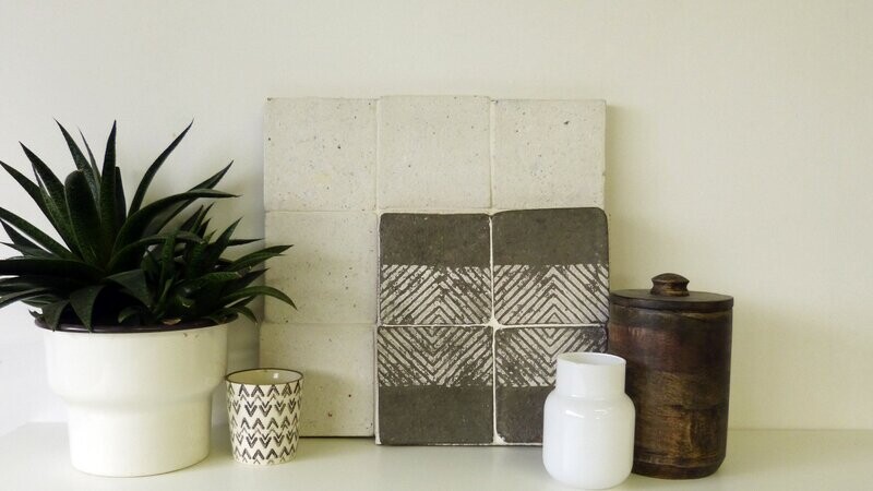 Burnt Earth  - Demi Chevron - Blanc