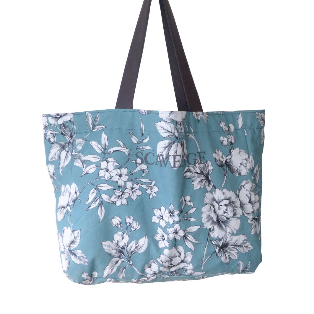 Fleur N&B - Bleu/Gris