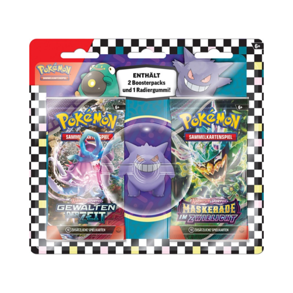 Pokemon Back to School Eraser Blister 2024 (Gengar-Radierer + 2 Booster) (deutsch)