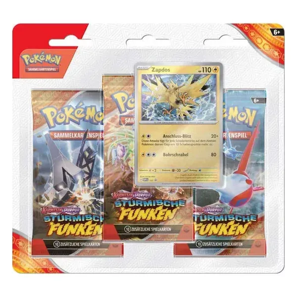 Karmesin & Purpur Stürmische Funken 3-Pack Blister - Zapdos (deutsch)