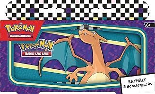 Pokémon-Sammelkartenspiel: Stifteetui für den Schulanfang – Glurak (1 Tin-Box & 2 Boosterpacks)