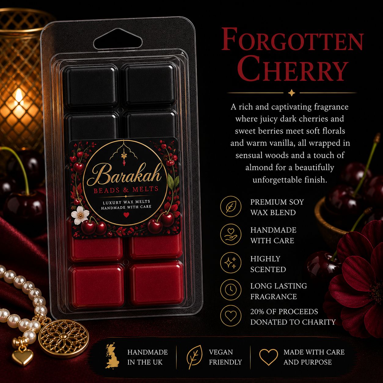 Forgotten Cherry Wax Melt Snap Bar Forgotten Cherry Wax Melt Snap Bar