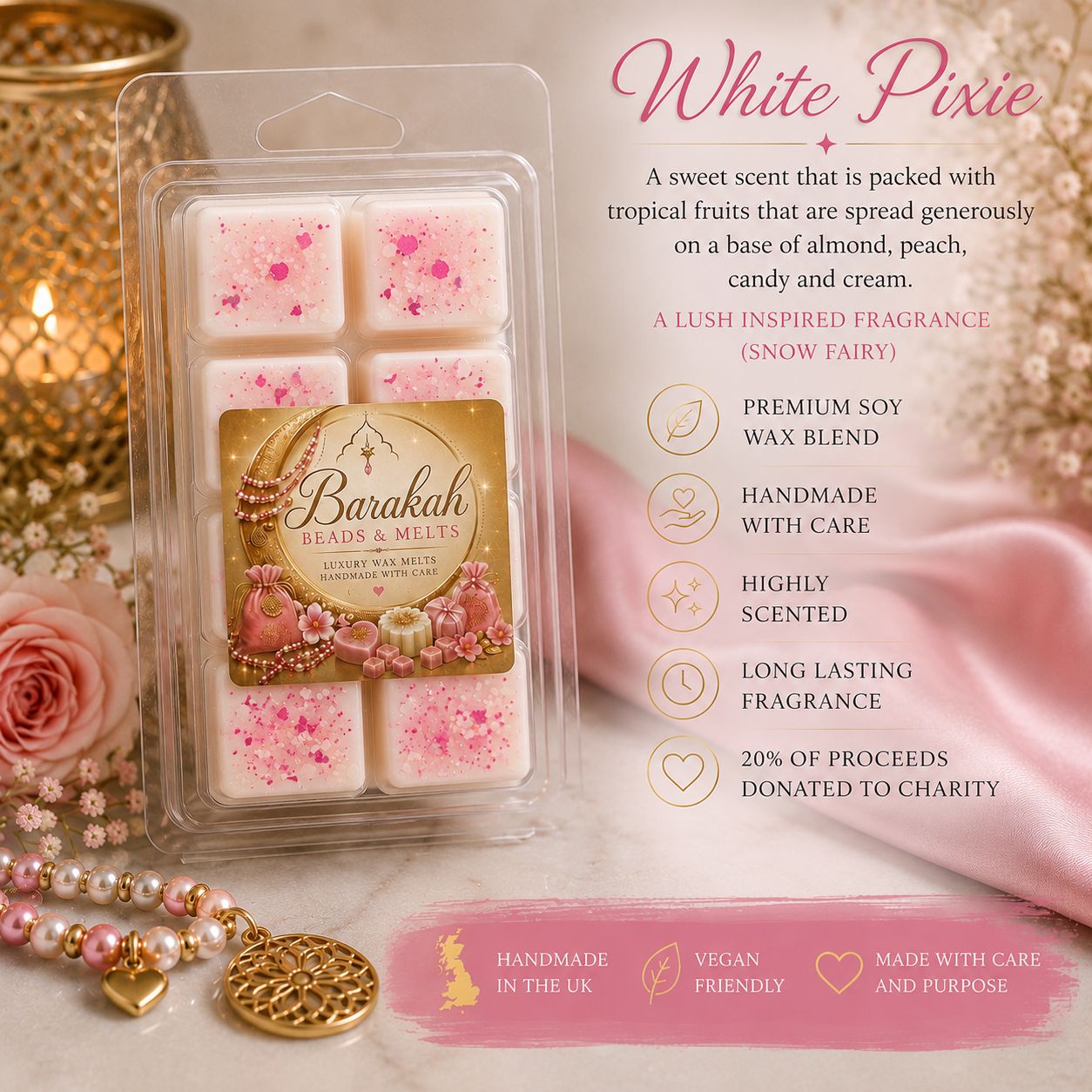 White Pixie Wax Melt Snap Bar White Pixie Wax Melt Snap Bar