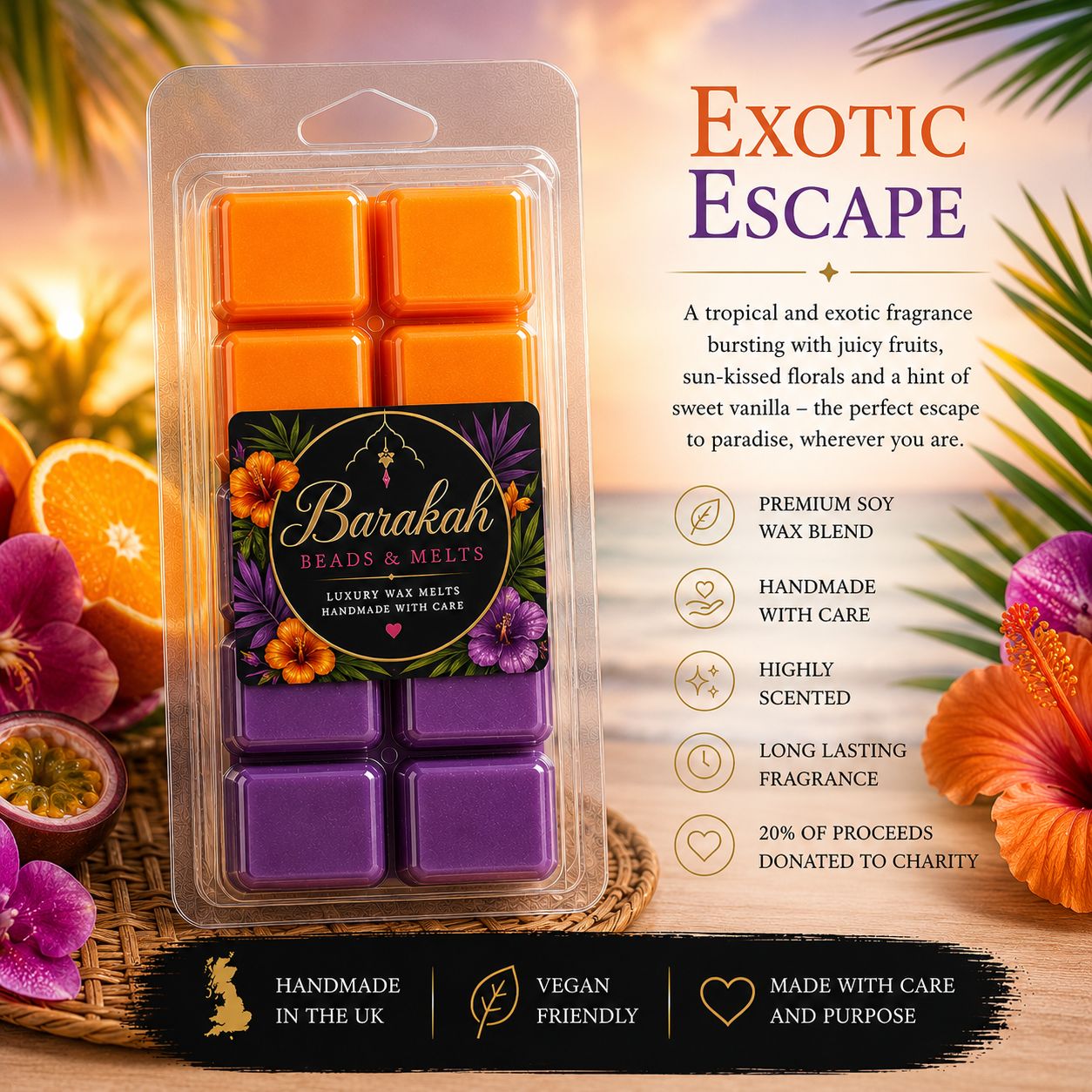 Exotic Escape Wax Melt Snap Bar Exotic Escape Wax Melt Snap Bar