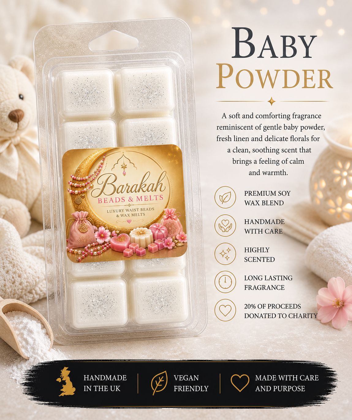 Baby Powder Wax Melt Snap Bar Baby Powder Wax Melt Snap Bar