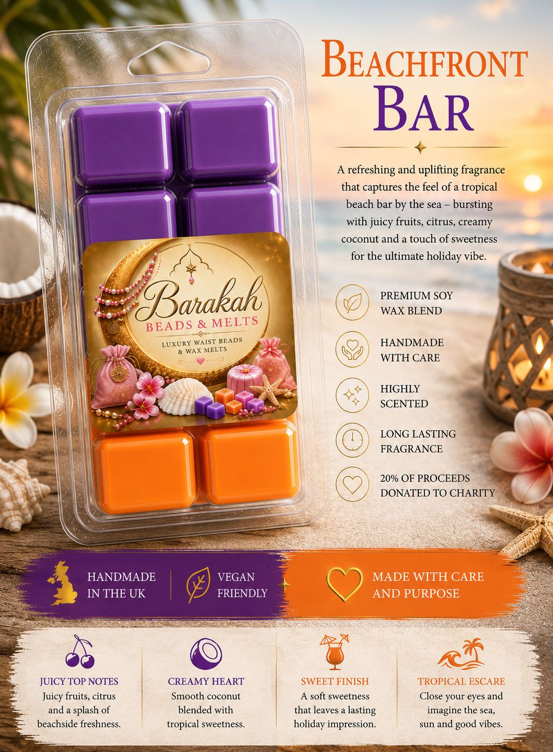 Beachfront Bar Wax Melt Snap Bar Beachfront Bar Wax Melt Snap Bar
