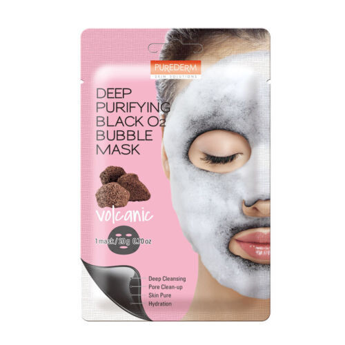 PUREDERM Deep Purifying Black O2 Bubble Mask “Volcanic”