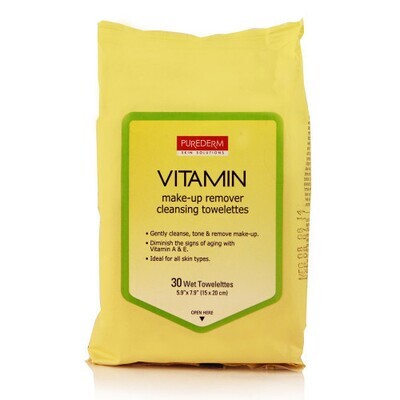PUREDERM Vitamin A&amp;E Make Up Remover Facial Towelettes