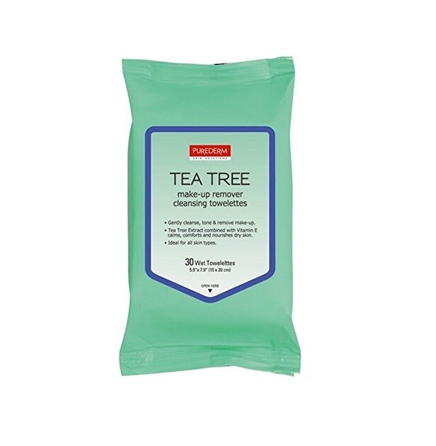 PUREDERM Tea Tree Make-up Remover Cleansing Towelettes