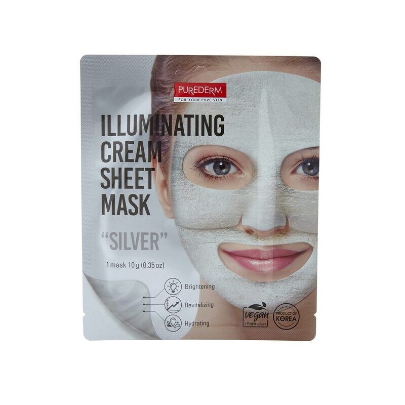 PUREDERM Illuminating Cream Sheet Mask Silver