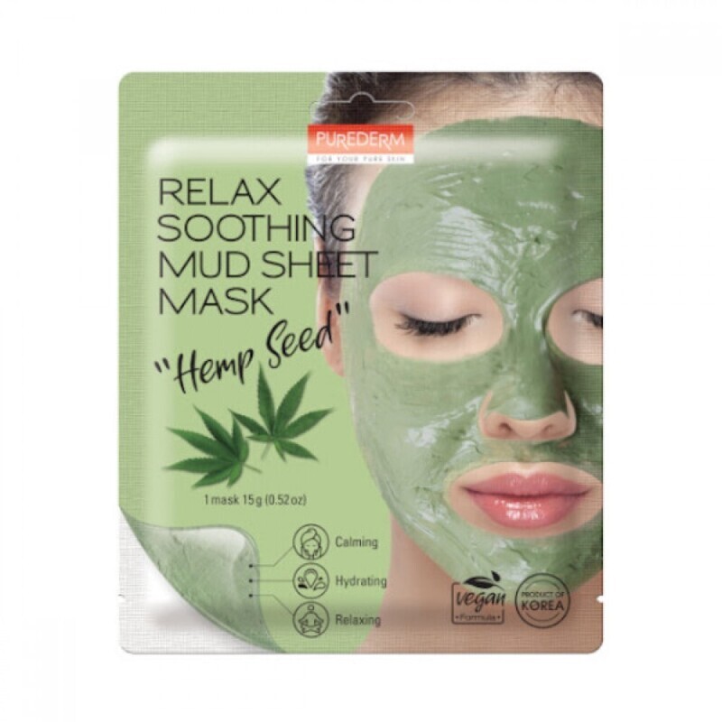 Purederm Relax Soothing Mud Sheet hemp Seed