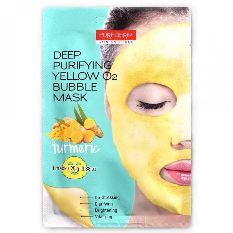 Purederm Deep Purifying Yellow O2 Bubble Mask &quot;Turmeric&quot;