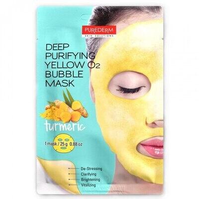 Purederm Deep Purifying Yellow O2 Bubble Mask &quot;Turmeric&quot;