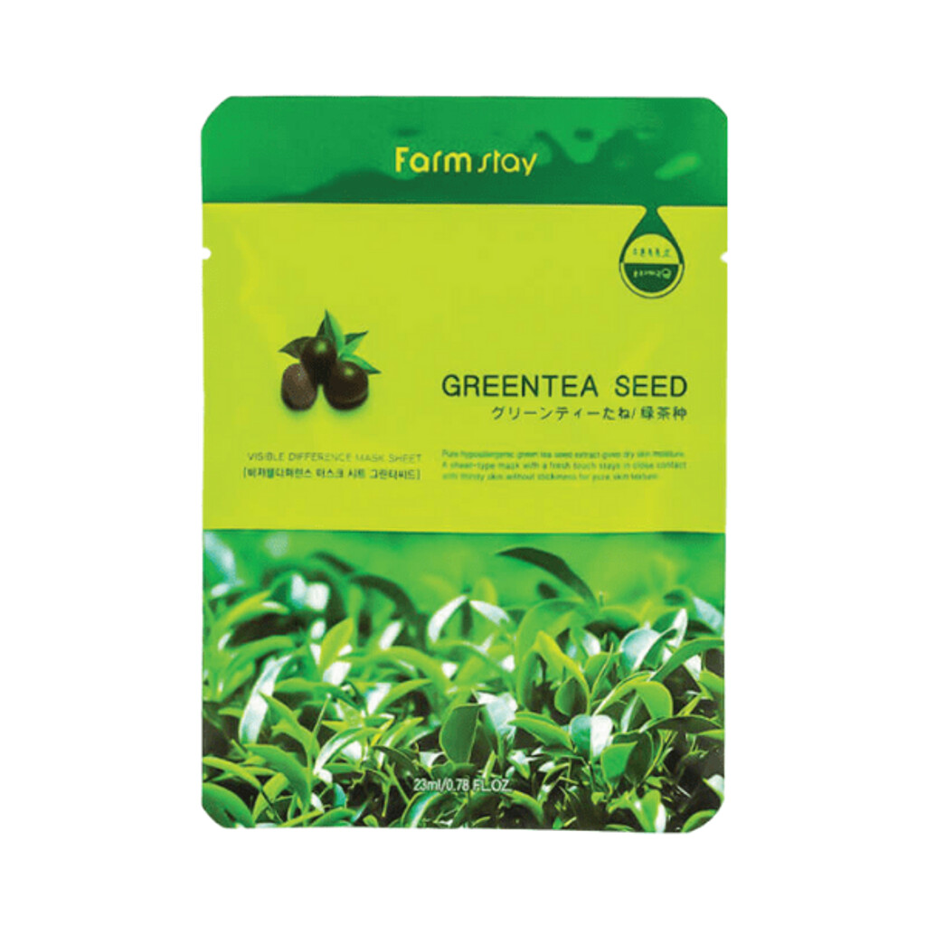 FARMSTAY VISIBLE DIFFERENCE MASK SHEET GREENTEA SEED