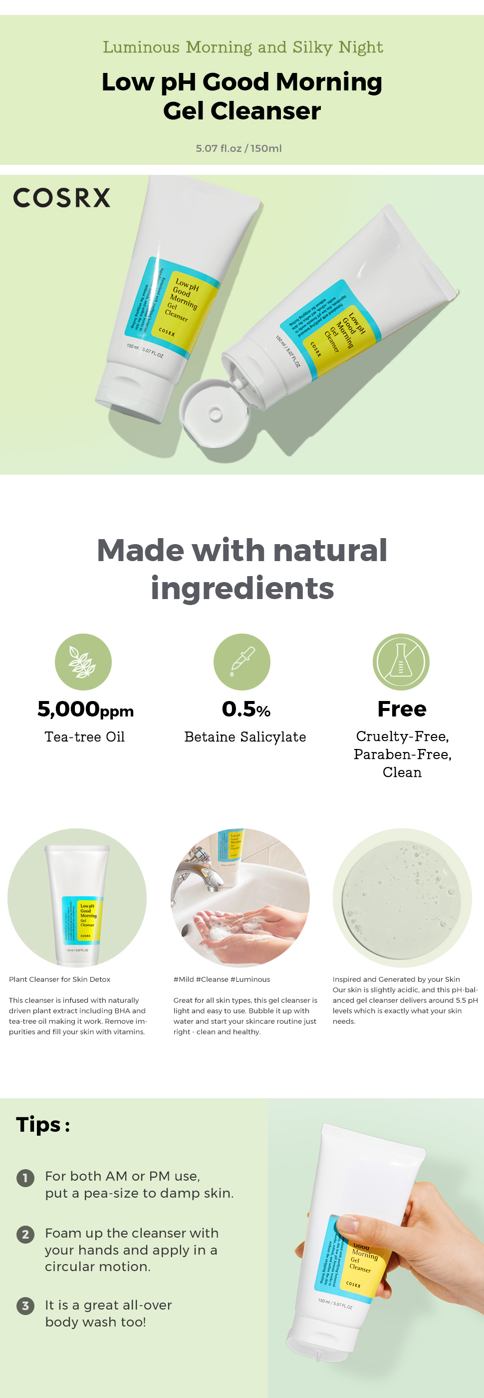 COSRX Low pH Good Morning Gel Cleanser 150ml