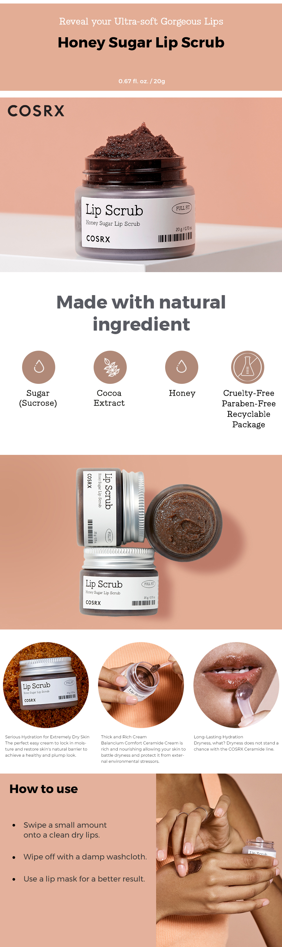 COSRX Full Fit Honey sugar Lip Scrub 20g