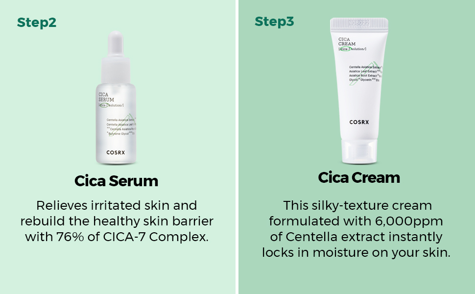 COSRX CICA-7 RELIEF KIT- 3 step