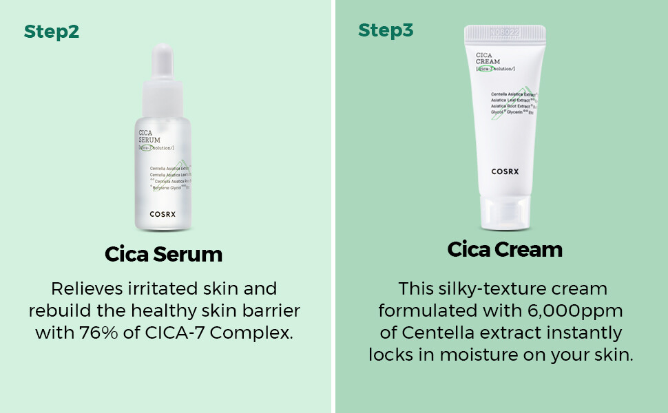 COSRX CICA-7 RELIEF KIT- 3 step