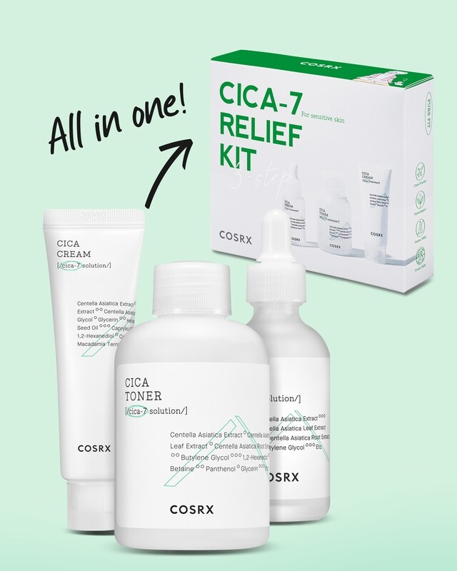 COSRX CICA-7 RELIEF KIT- 3 step