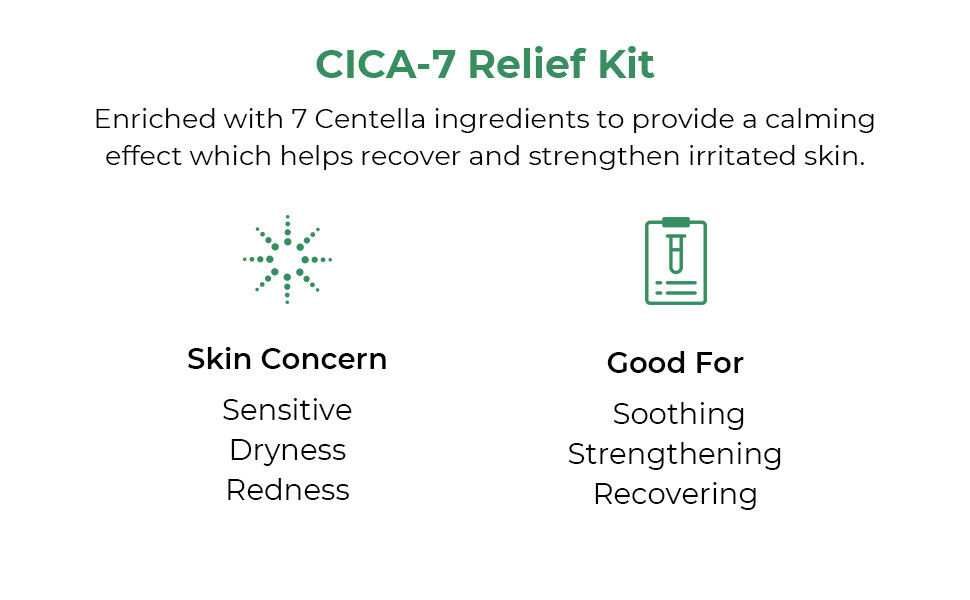 COSRX CICA-7 RELIEF KIT- 3 step