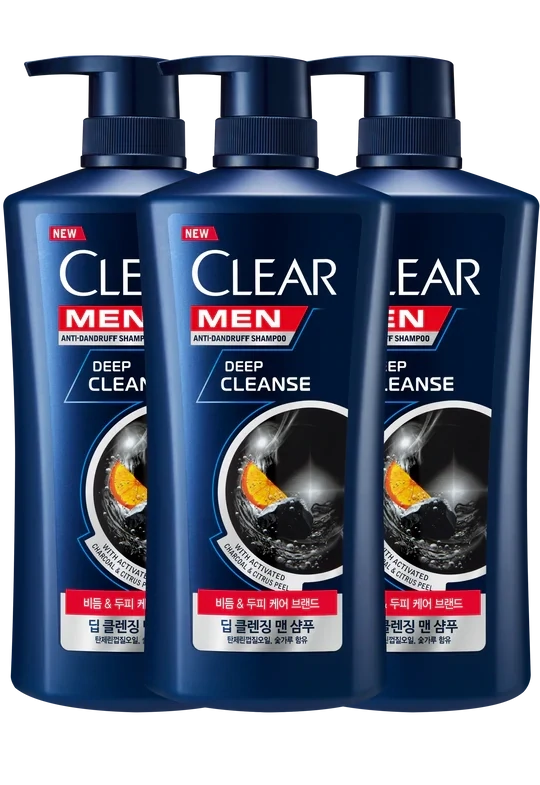 Clear Men Deep Clean Shampoo 650ML (3 bundles)