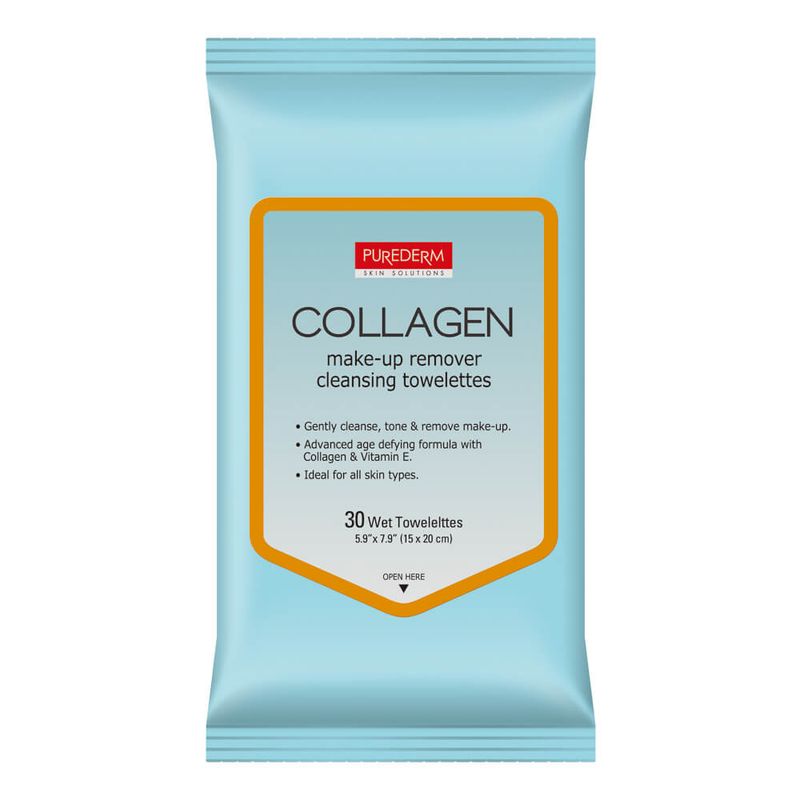 PUREDERM Collagen Make-Up Remover Cleansing Towelettes