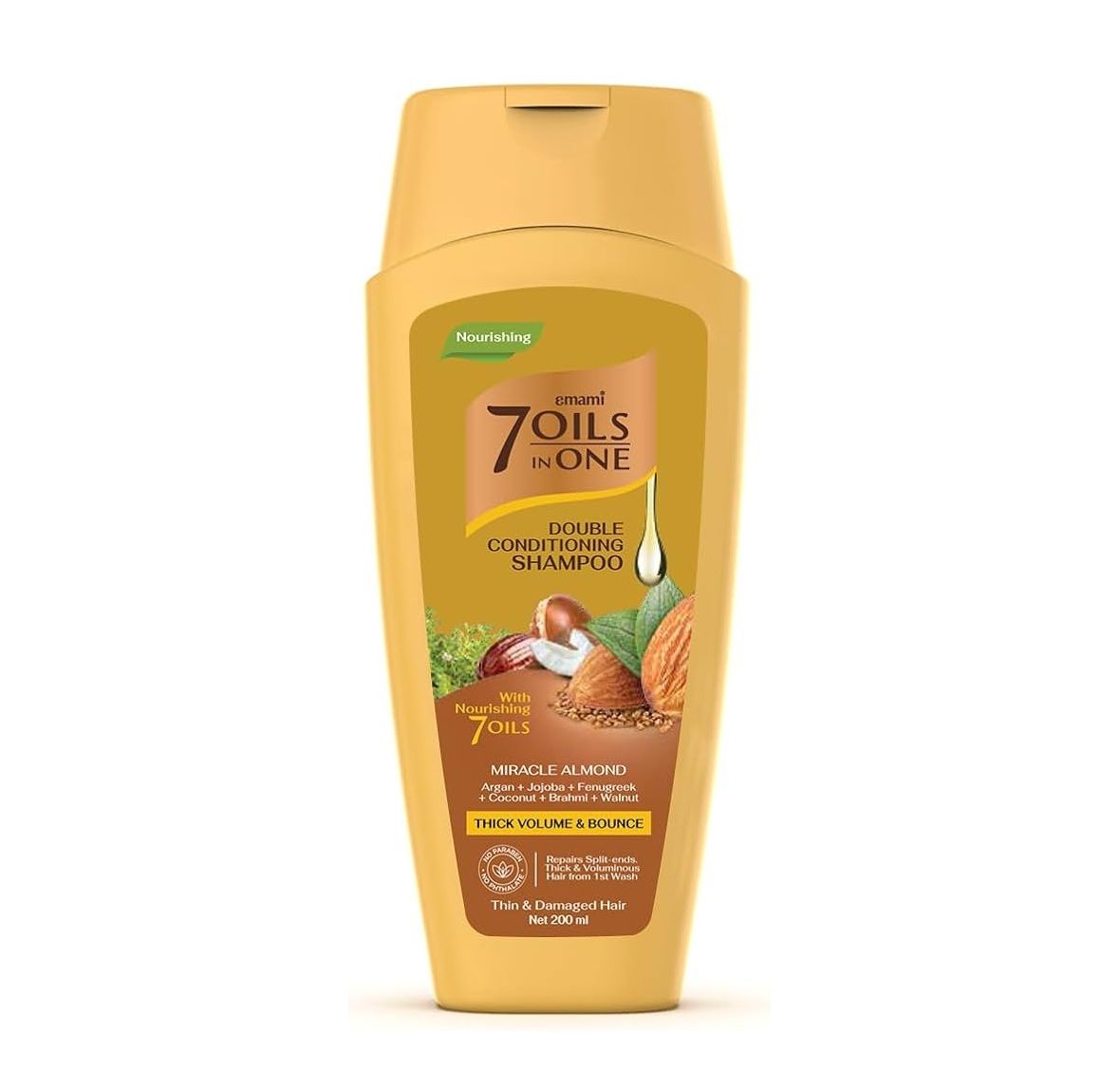 Emami 7 Oils in One Double Conditioning Shampoo – Miracle Almond 200ML