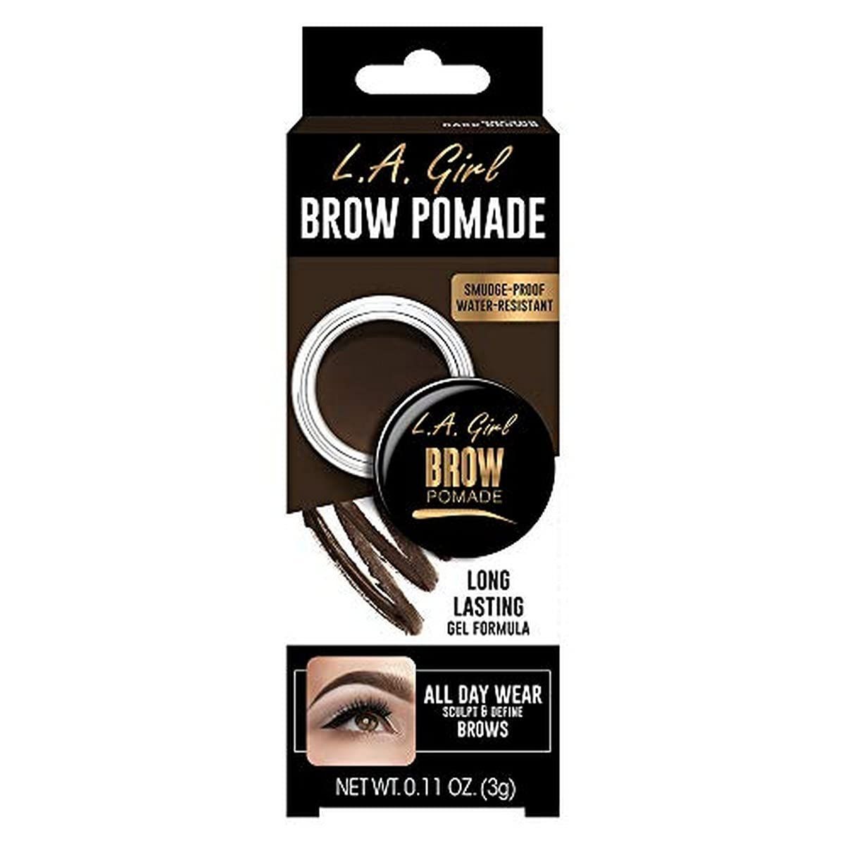 LA. Gir  Brow Pomade Long lasting Gel W.P Warm Brown  364